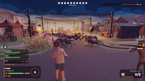 Screenshot: spider swarm